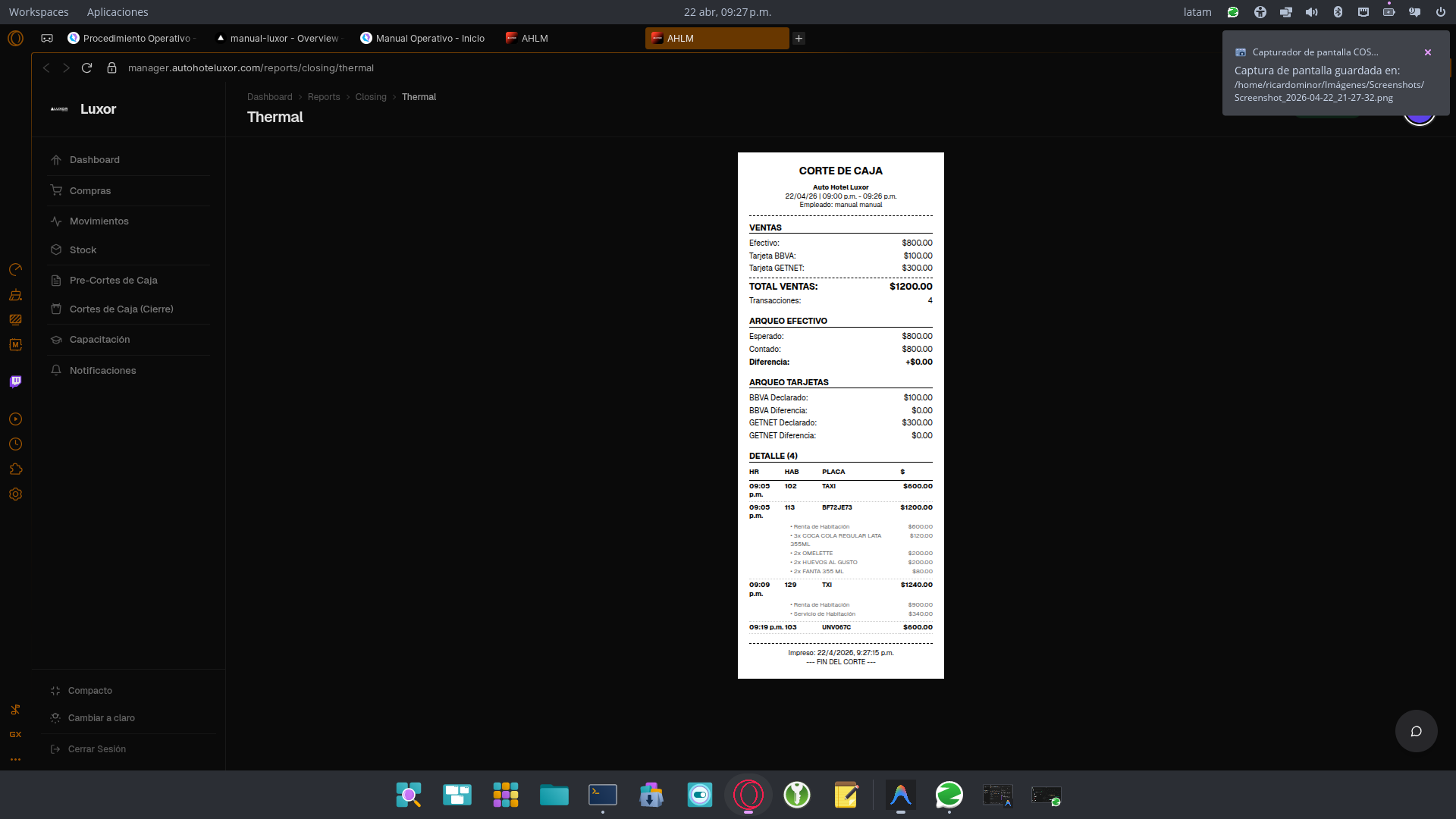 005 Ticket Pantalla